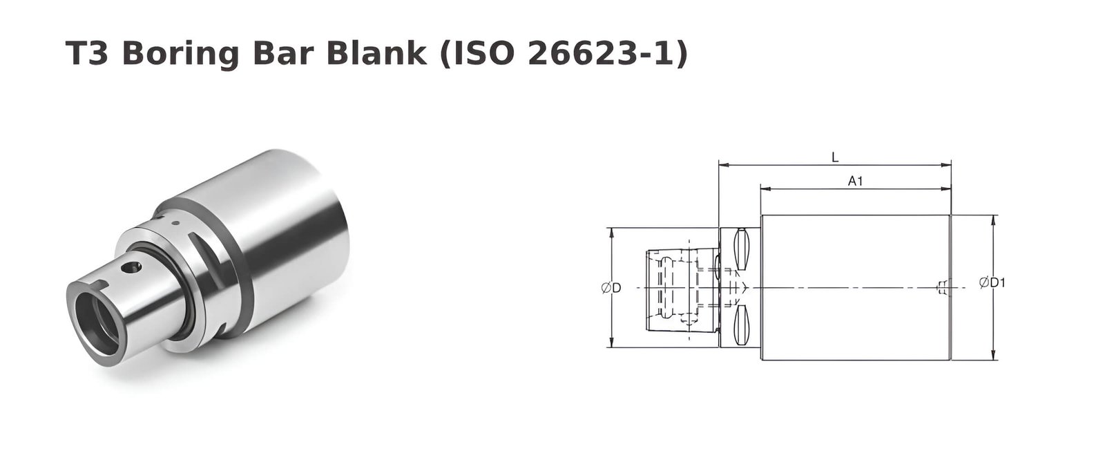 Polygonal Shank T3 Boring Bar Blank Dia 32 L 90 (Compatible with Capto® Style C3)